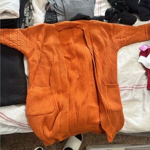 Kids cardigan Orange Open-Front Sweater